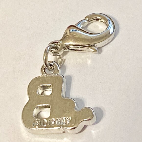 Vintage Disney Pink Crystal Mickey Mouse Ears Charm Clip On Initial Letter B - Picture 7 of 10